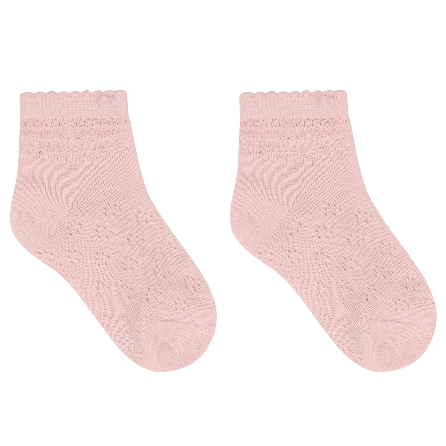 Younger Girls Ivory & Pink Socks ( 2-Pack ), 2, hi-res