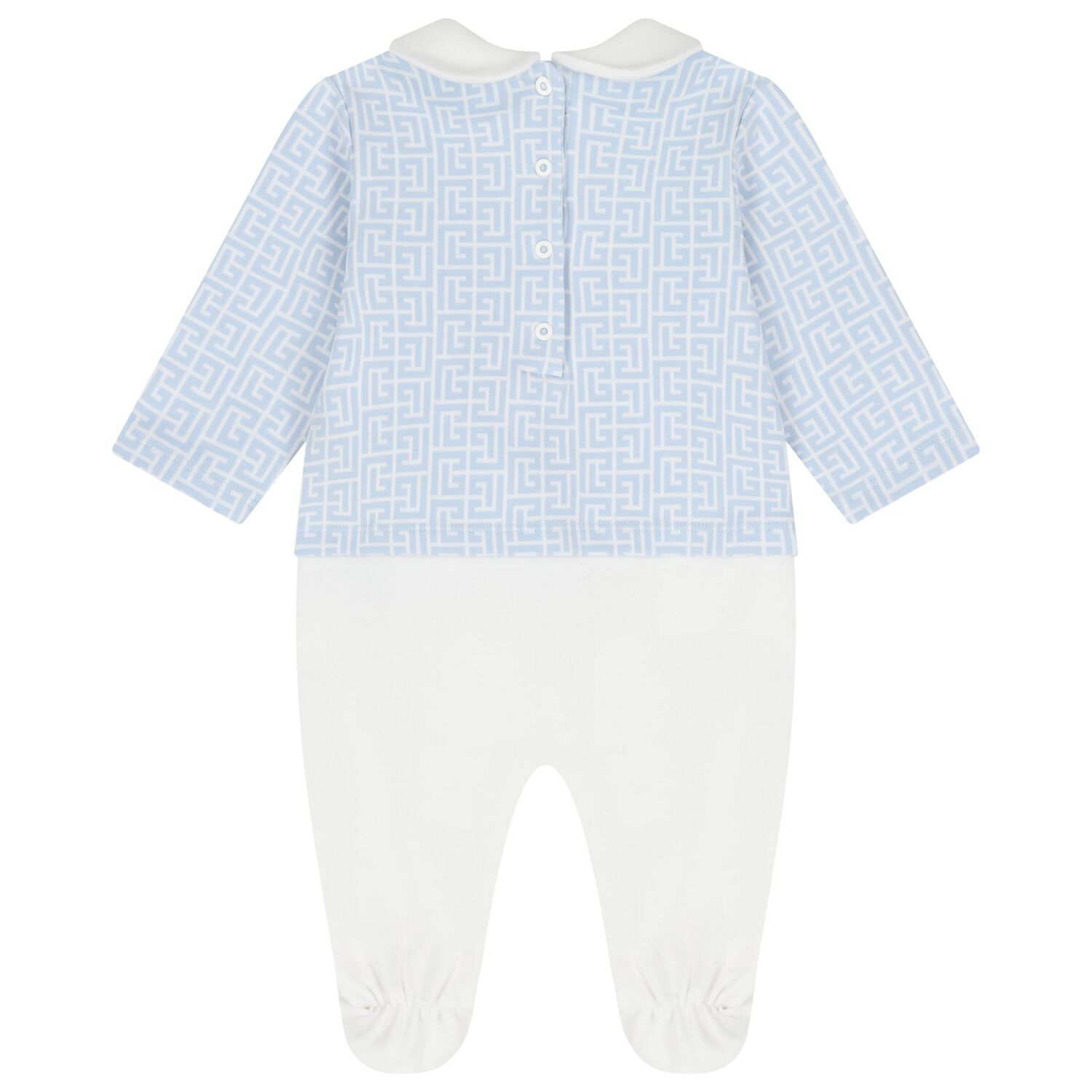 طقم هدايا أفرول أولاد بالشعار باللون الأزرق والأبيض, 1, hi-res