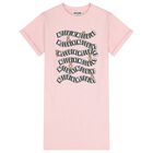 Girls Pink Teddy Bear Logo Dress, 1, hi-res