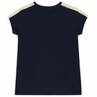 Girls Navy Blue Logo T-shirt, 1, hi-res