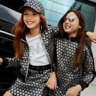 Girls White Logo Long Sleeve Top, 2, hi-res