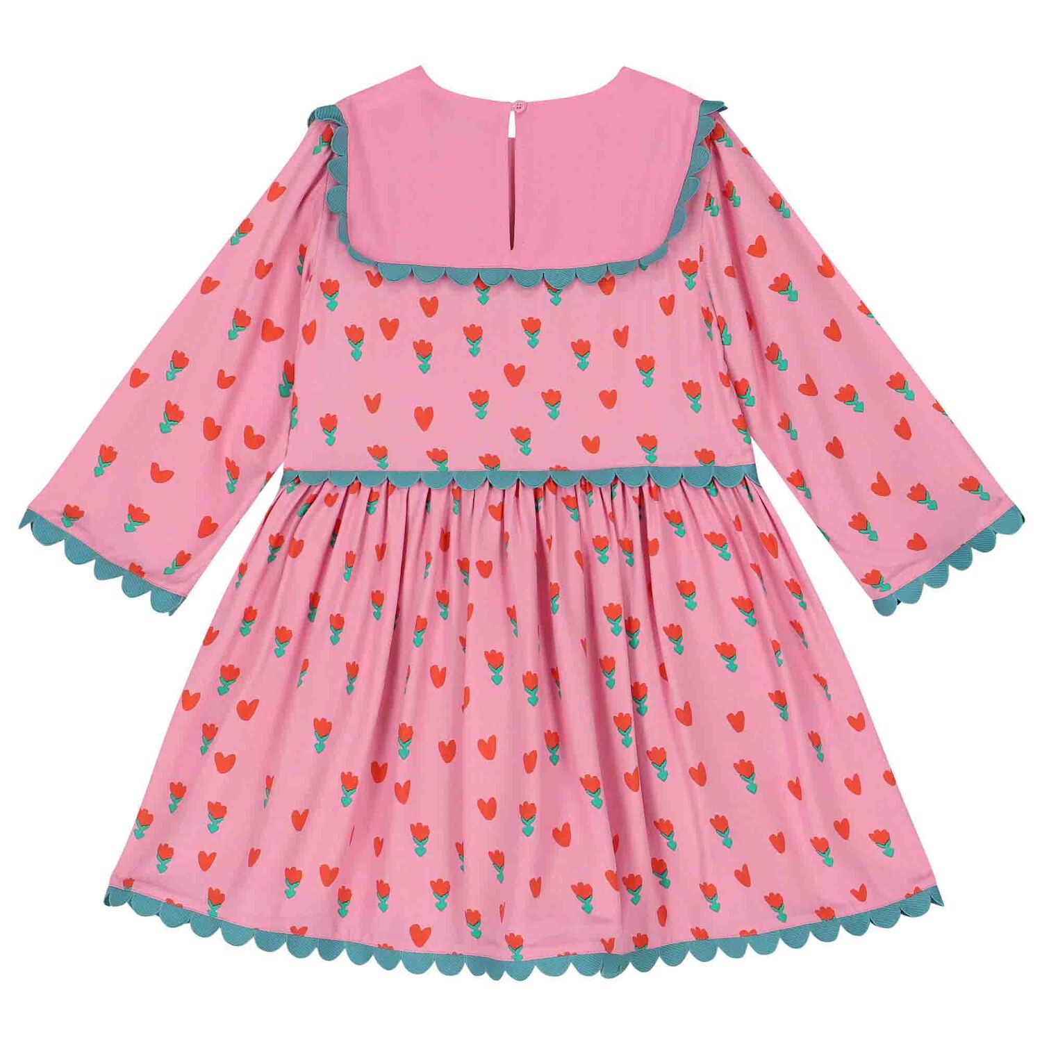 Girls Pink Tulips Dress, 1, hi-res
