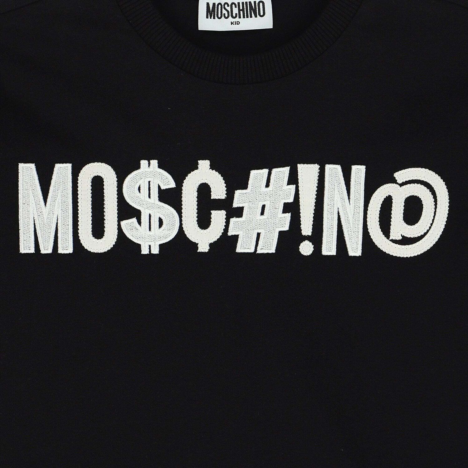 توب باكمام بالشعار باللون الاسود للاولاد, 1, hi-res