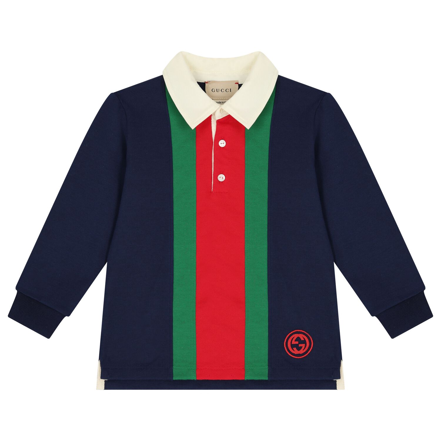 Boys Navy Blue Web Striped Polo Shirt, 1, hi-res image number null