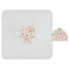 Baby Girls White & Pink Floral Blanket Set , 1, hi-res