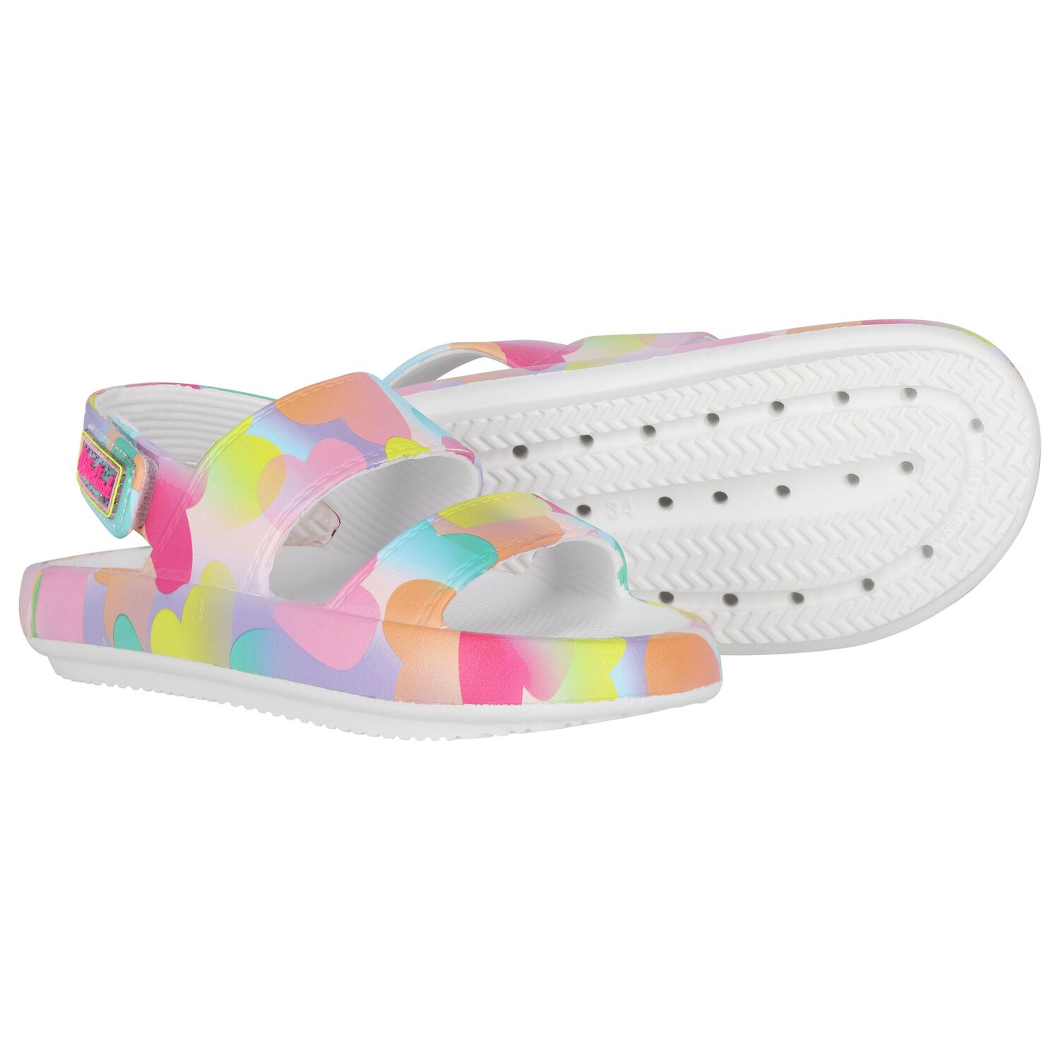Girls Multi-Coloured Striped Sandals, 1, hi-res image number null