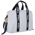 شنطة مواليد مخططة بالشعار باللون الأزرق للبنات, 1, hi-res