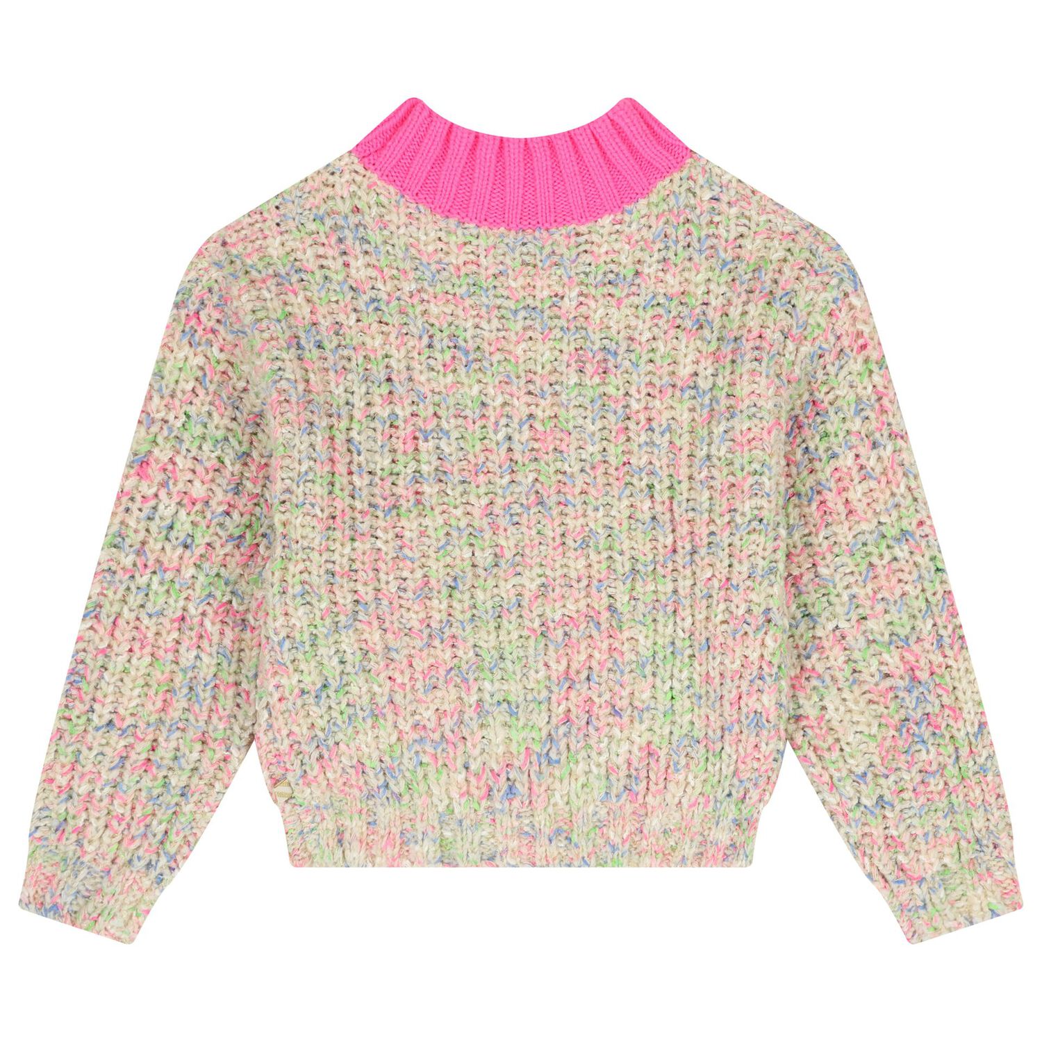Girls Pink Knitted Sweatshirt, 1, hi-res
