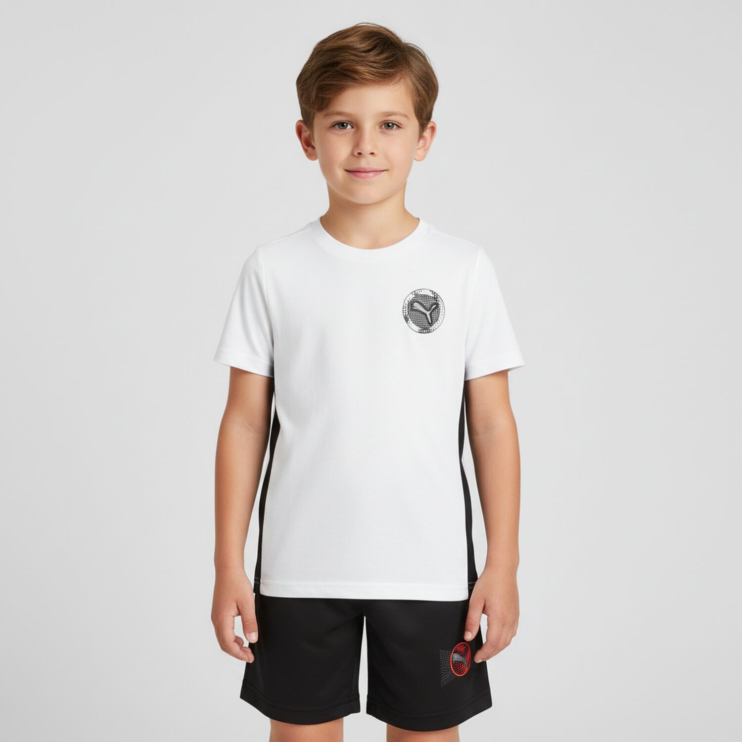Boys White Logo T-Shirt, 1, hi-res