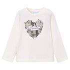 Girls Ivory Embellished Long Sleeve Top, 3, hi-res