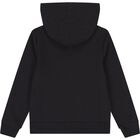 قميص أسود بغطاء رأس وسحّاب, 1, hi-res