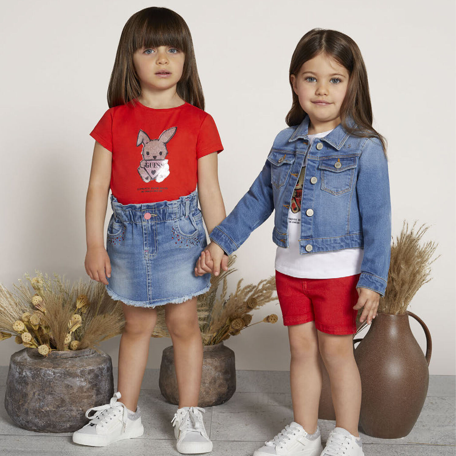 شورت بنات بالشعار باللون الأحمر, 2, hi-res