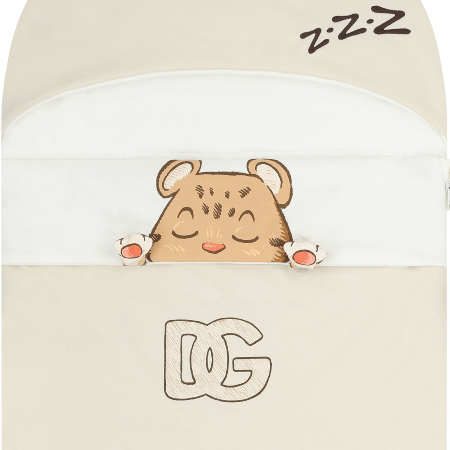 Ivory & Beige Leopard Logo Baby Nest, 1, hi-res