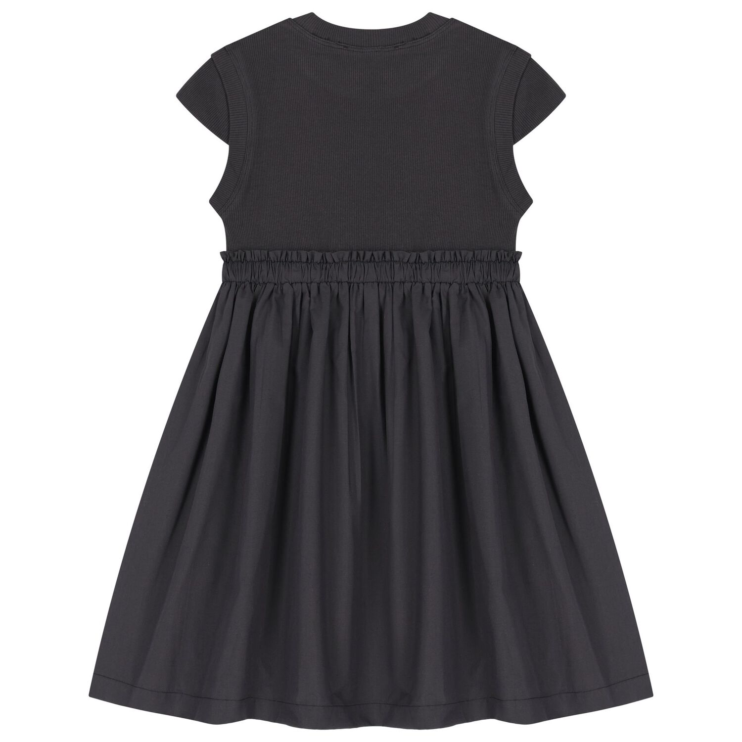 Girls Black Ribbed Dress, 1, hi-res image number null