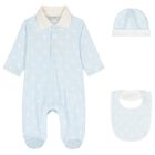 Baby Boys White & Blue Logo Babygrow Gift Set, 1, hi-res