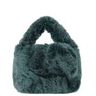 Girls Green Faux Fur Handbag, 2, hi-res