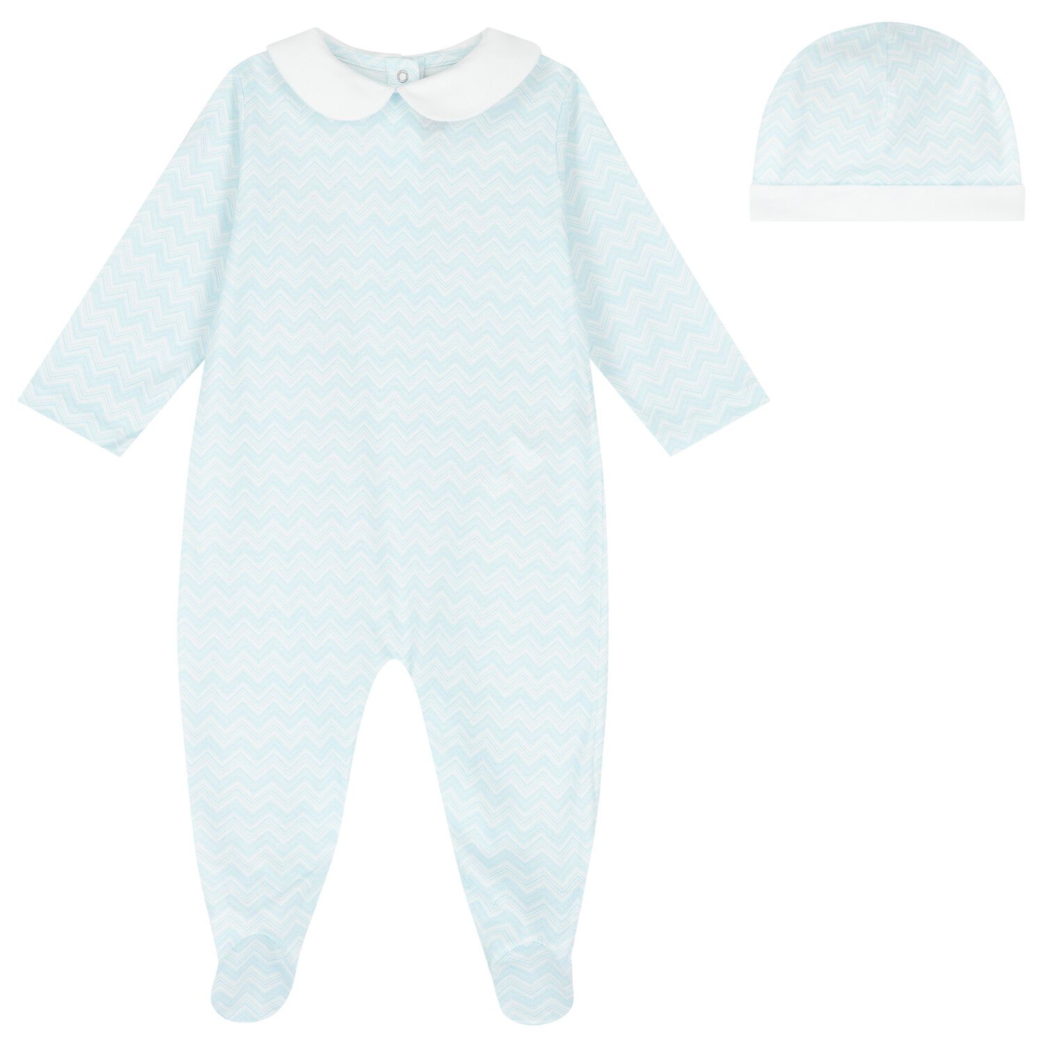 Baby Boys Blue Zig Zag Logo Babygrow Gift Set, 1, hi-res