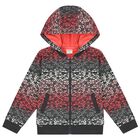 Girls Multi-Coloured Hooded Zip Up Top, 1, hi-res
