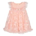 Baby Girls Pink Appliqued Tulle Dress, 3, hi-res