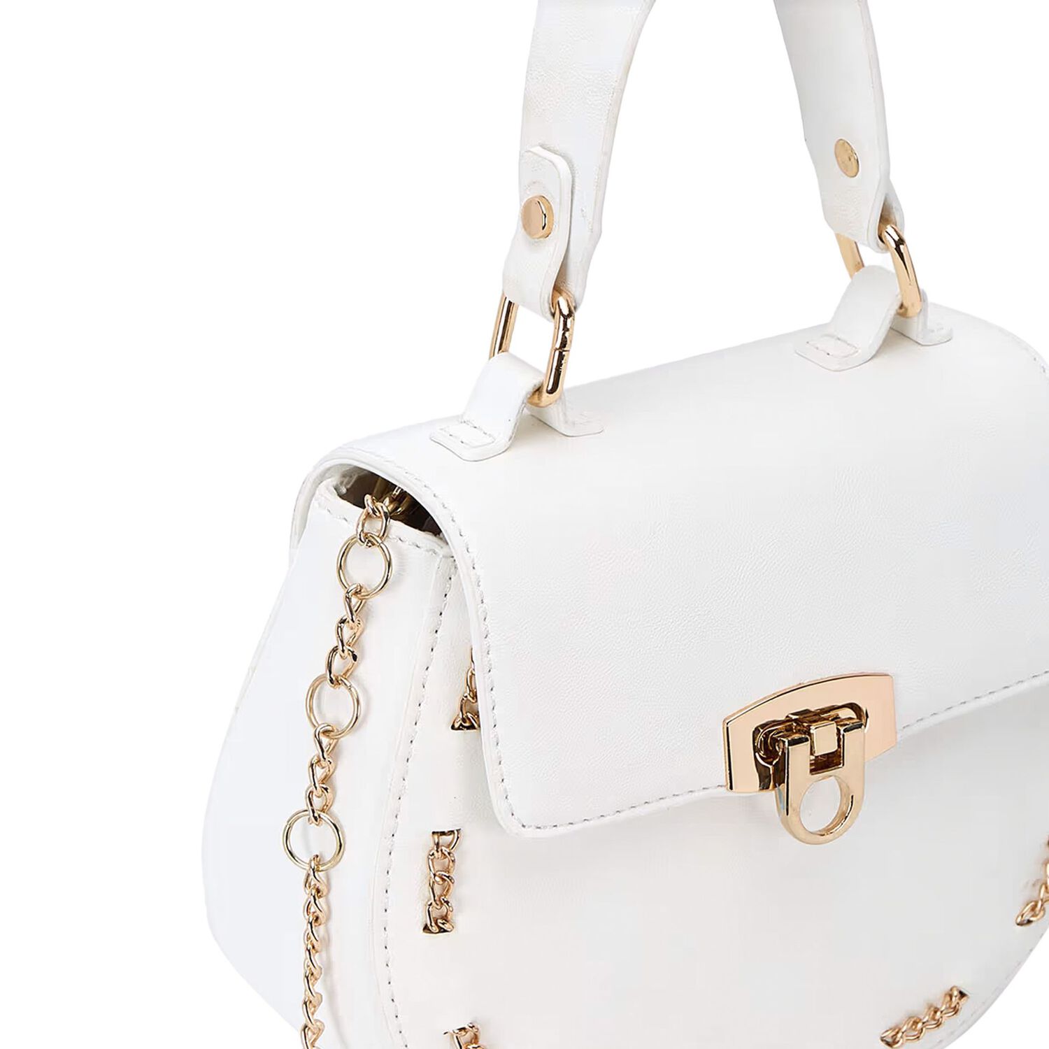Girls White Handbag, 1, hi-res