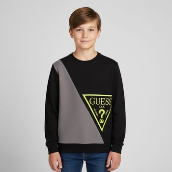Boys Black & Grey Logo Sweatshirt