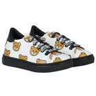 White Teddy Bear Logo Trainers, 1, hi-res