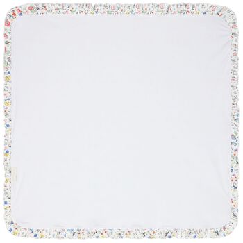 Baby Girls White Floral Blanket, 1 Baby Girls White Floral Blanket