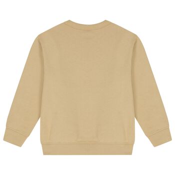Boys Beige Logo Sweatshirt