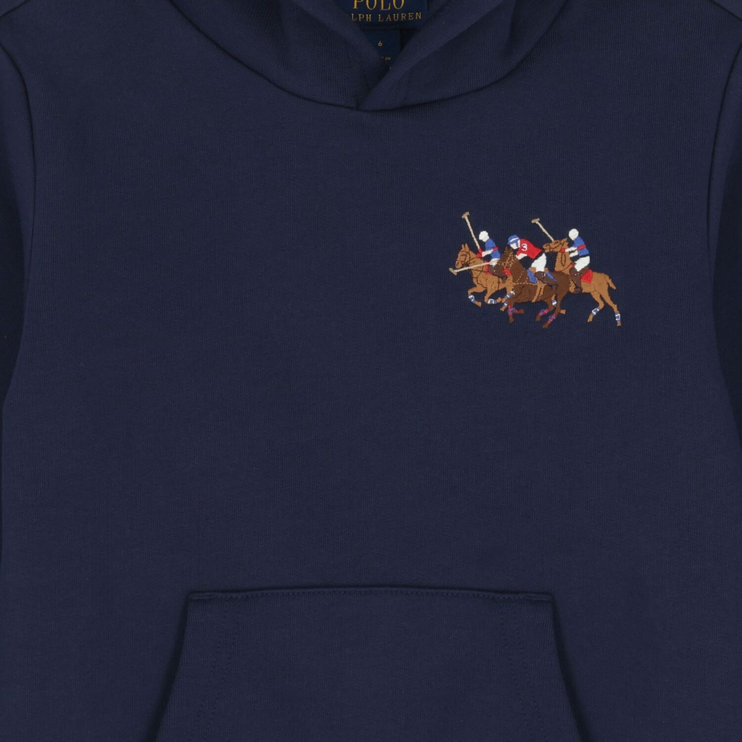 Boys Navy Blue Logo Hooded Top, 1, hi-res