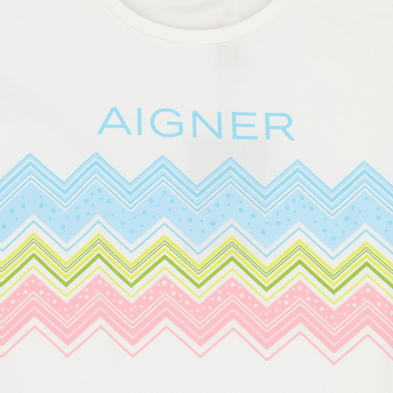 Girls White Zigzag Logo T-Shirt, 1, hi-res image number null