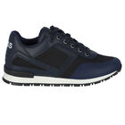 Boys Navy Logo Trainers, 1, hi-res