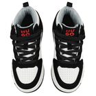 Boys Black & White Logo Trainers, 1, hi-res