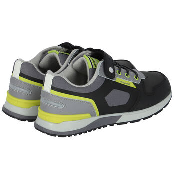 حذاء رياضي جلد باللون الأسود للأولاد