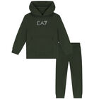 بدلة رياضية بالشعار باللون الاخضر للاولاد, 1, hi-res