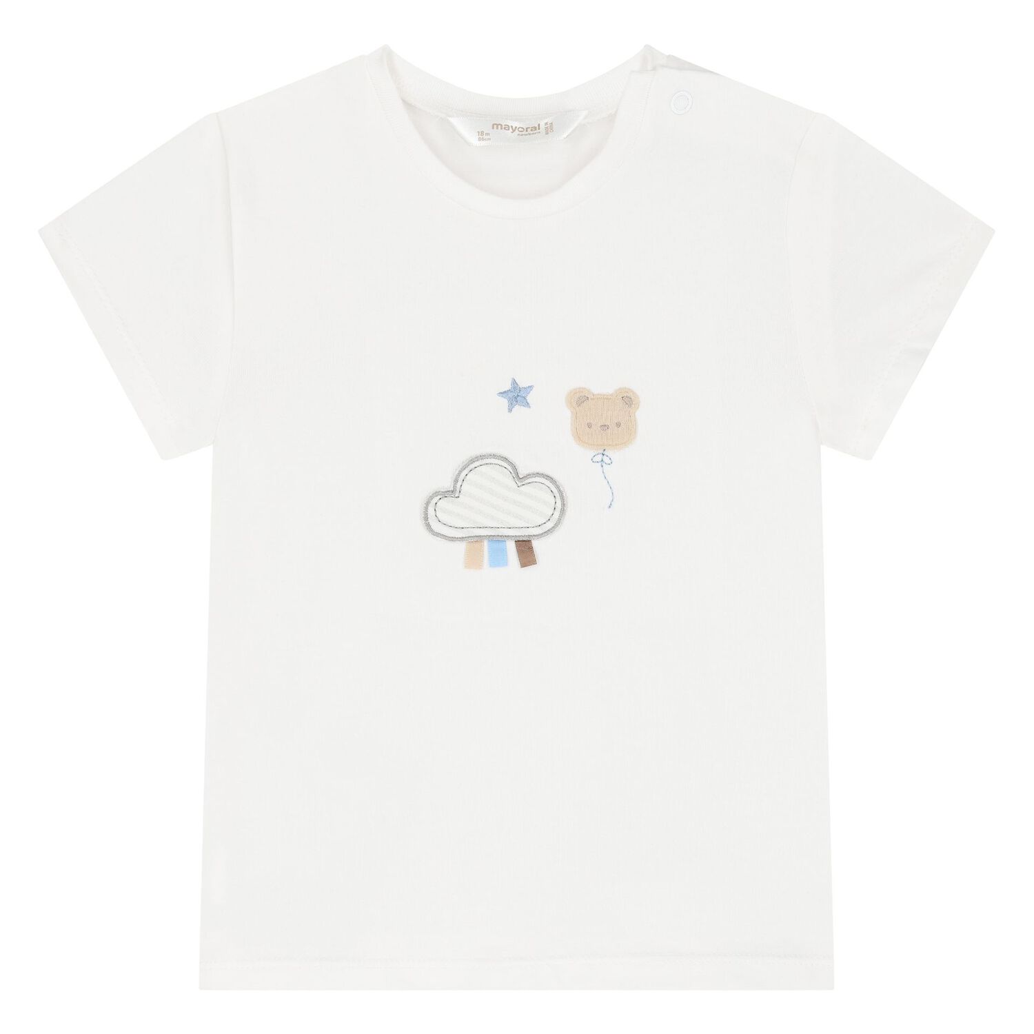 طقم شورت قطني باللونين الأبيض والأزرق للأولاد الصغار (قطعتان), 1, hi-res