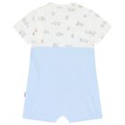 Blue & White Baby Boys Bunny Romper, 2, hi-res