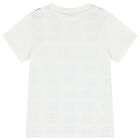 تيشيرت أولاد بالشعار باللون الأبيض, 2, hi-res