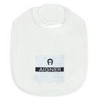 Baby Boys White Logo Bib, 3, hi-res