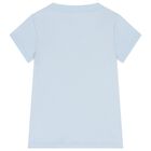 Girls Blue Gliterry Butterfly T-Shirt, 1, hi-res