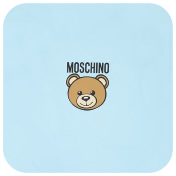 Blue Teddy Bear Logo Baby Blanket
