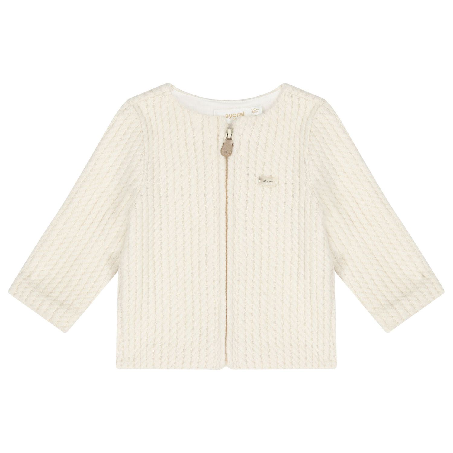 Baby Boys Ivory & Beige Knitted Babygrow Set, 1, hi-res