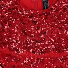 Girls Red Embellished Sequin Cape Dress, 1, hi-res