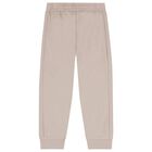 Boys Beige Logo Joggers, 2, hi-res
