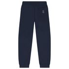 Boys Beige & Navy Blue Motorbike Tracksuit, 1, hi-res