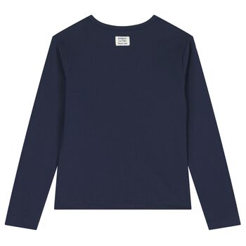 توب بنات باكمام طويله بطبعه فراشه باللون الكحلى 