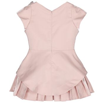 Girls Pink Pleated Butterfly Dress