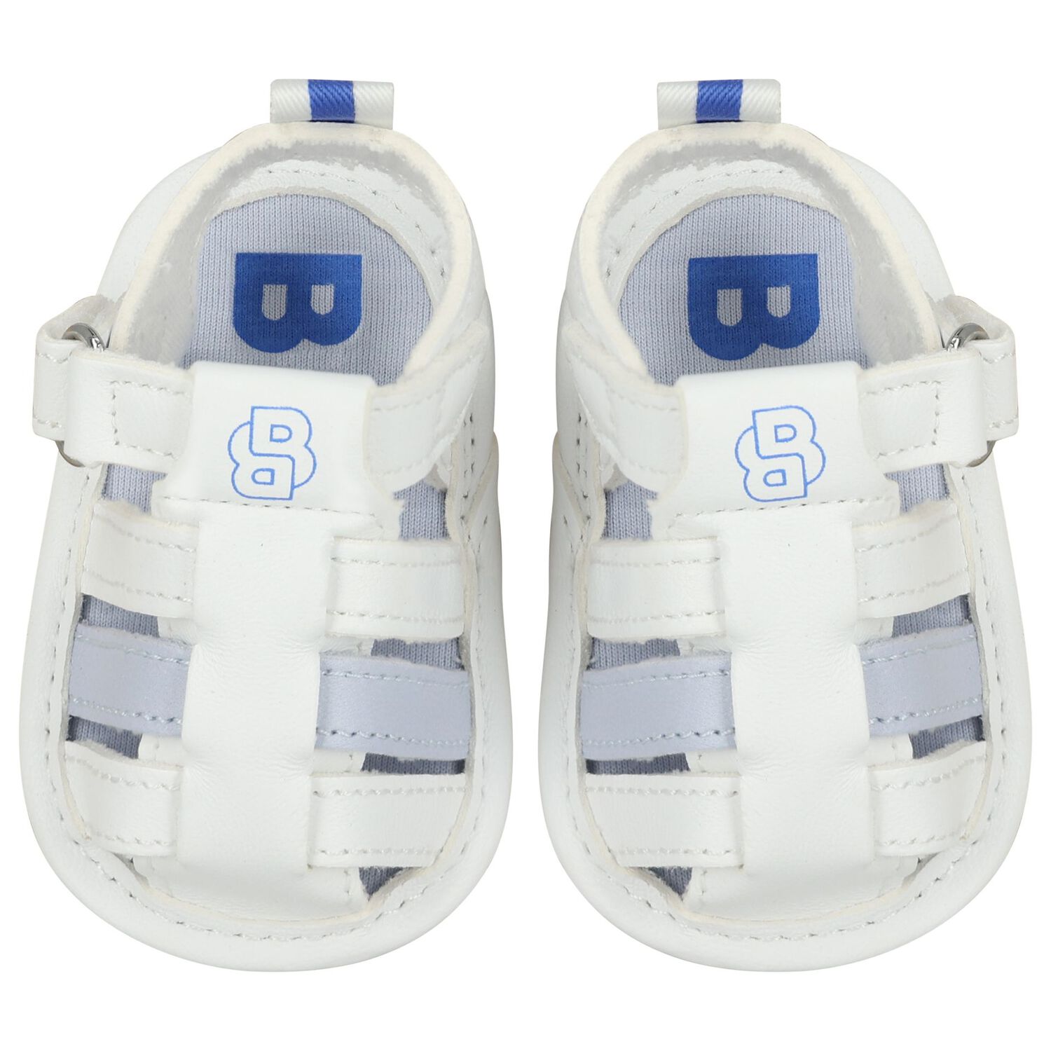 Baby Boys White Logo Sandals, 1, hi-res