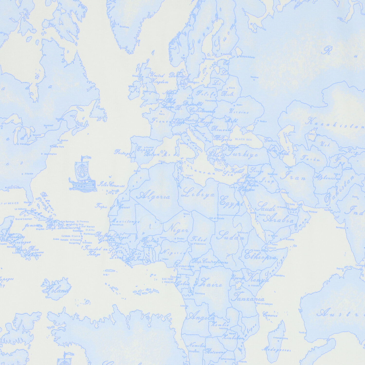 Ivory & Blue Geo Map Baby Blanket, 3, hi-res