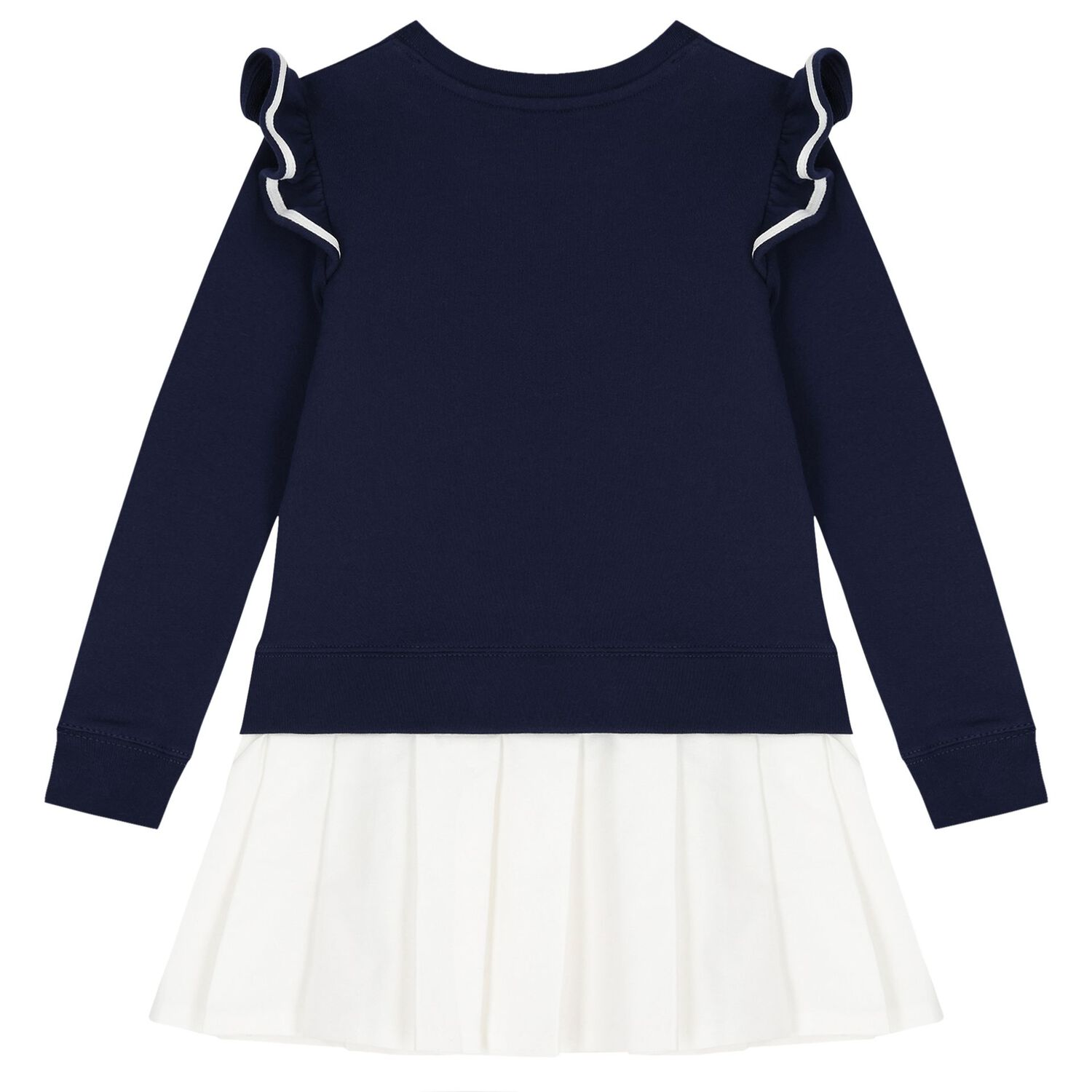 Girls Navy Blue & White Logo Dress, 1, hi-res image number null