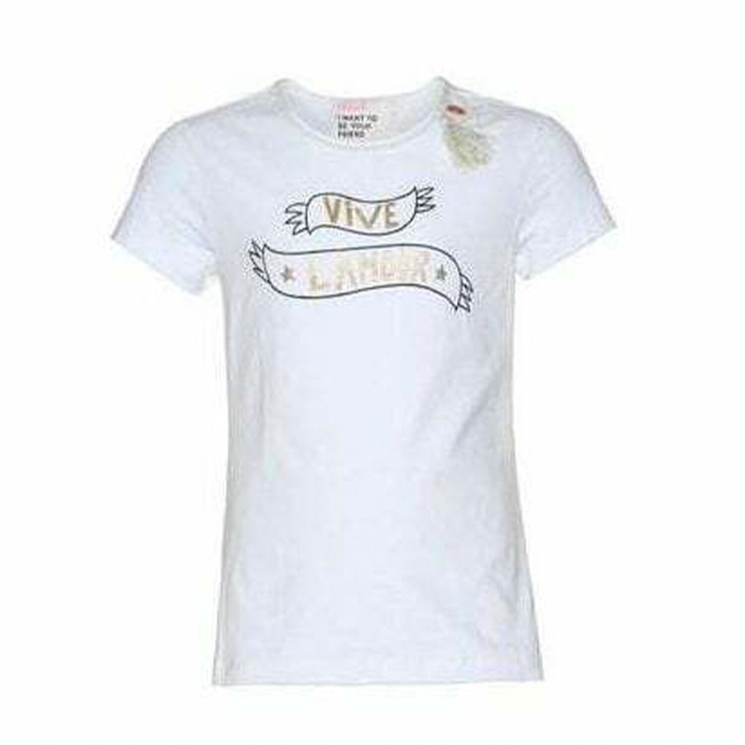Girls White Slogan T-shirt, 1, hi-res image number null